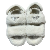 Thumbnail for Prada Shearling Logo Plaque Fur Sandals