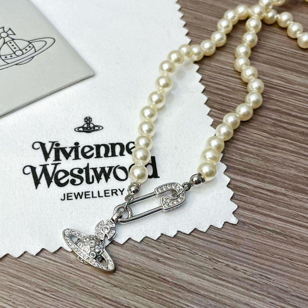 Vivienne Westwood LUCRECE pearl Safety Pin necklace