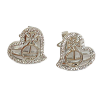 Thumbnail for Vivienne Westwood Giuseppa Rhinestone Embellished Heart Earrings