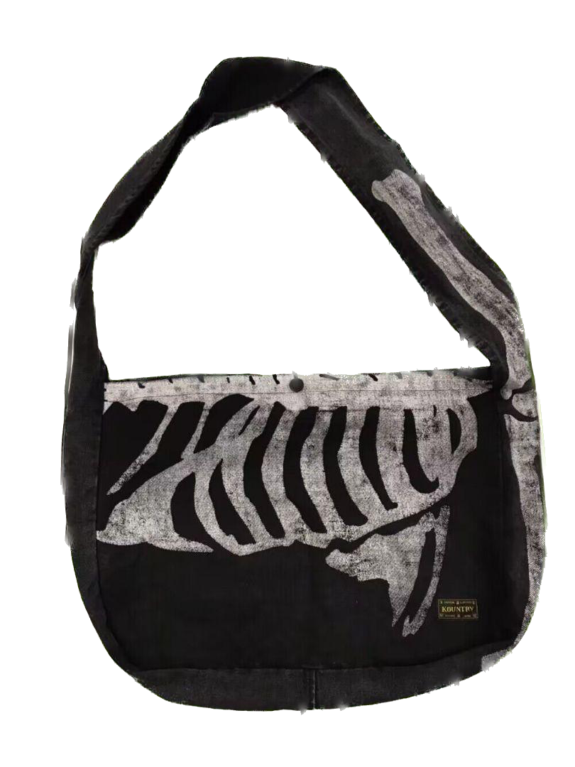 Kapital Bone skeleton crossbody shoulder Book Bag