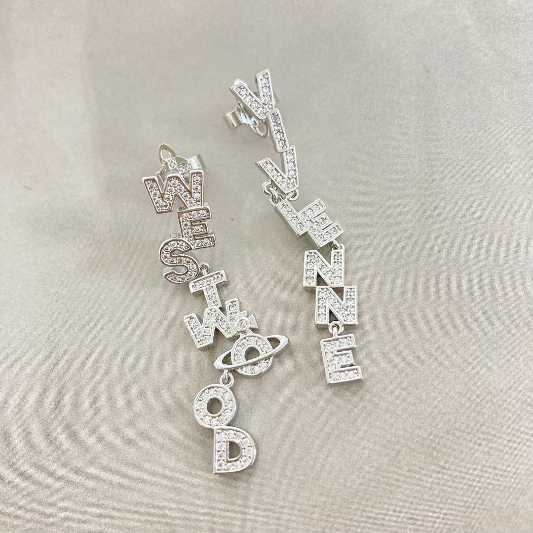 Vivienne Westwood Drop Embellished Spellout Soho Drop Earrings