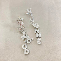 Thumbnail for Vivienne Westwood Drop Embellished Spellout Soho Drop Earrings