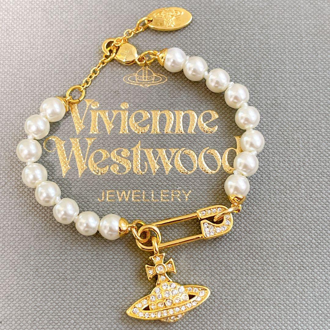 Vivienne Westwood LUCRECE pearl Safety Pin Bracelet