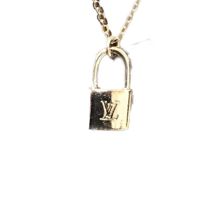 Louis Vuitton Mini Lock Charm Necklace Gold