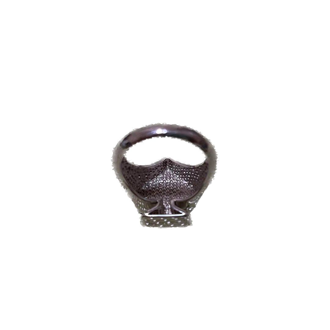 Vivienne Westwood Vintage Embossed Black Spade Orb Ring