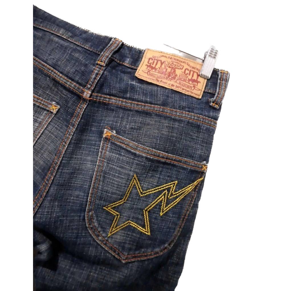 A BATHING APE BAPE Star Embroidery Denim Jeans