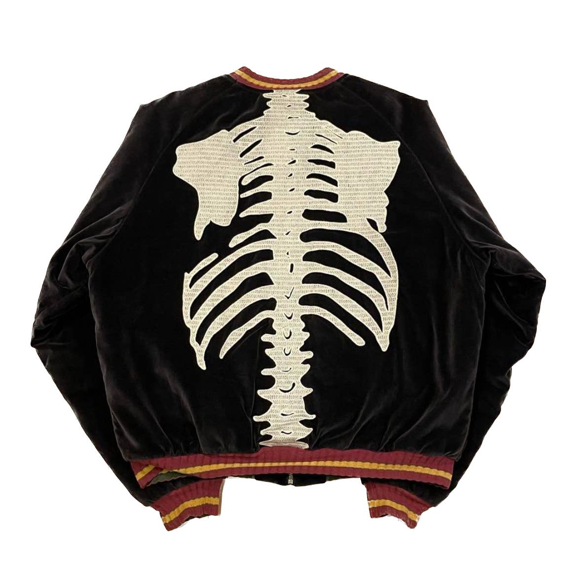 Kapital Kountry Bone Embroidery Velvet Souvenir Jacket Black