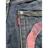 Thumbnail for Evisu Pink Daicock seagull No.2 painted denim jeans