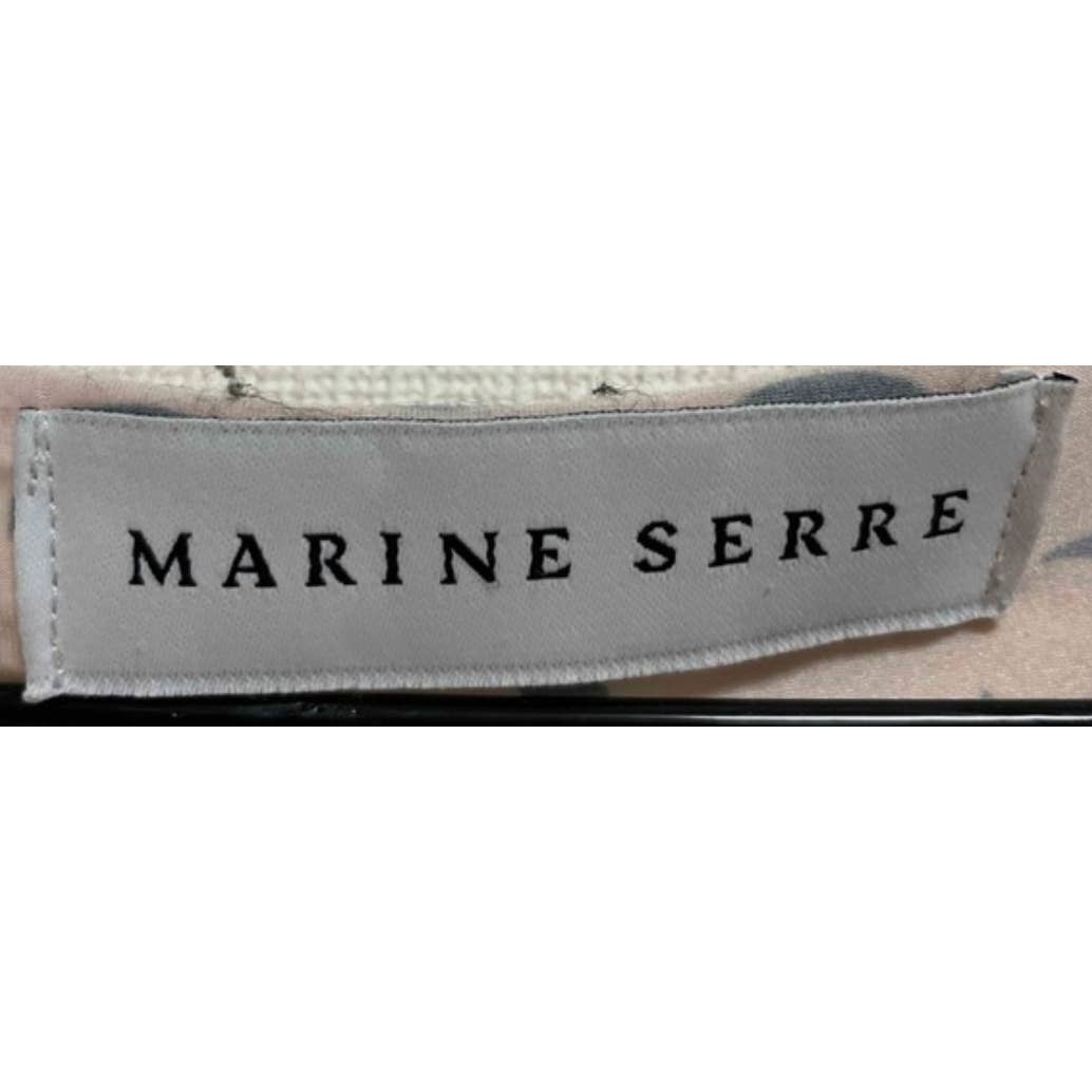 Marine Serre Moon Crescent beige mesh tight longsleeve