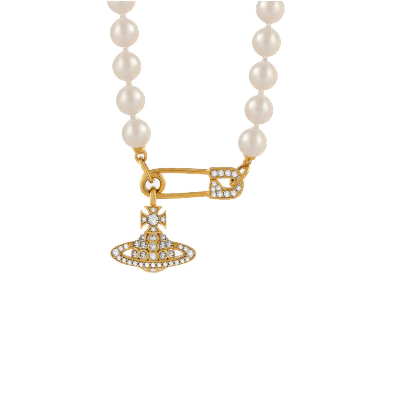 Vivienne Westwood LUCRECE pearl Safety Pin necklace