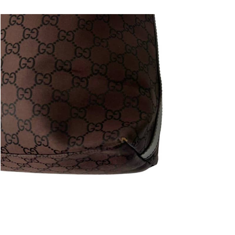 Gucci GG monogram pattern one-shoulder black hobo bag