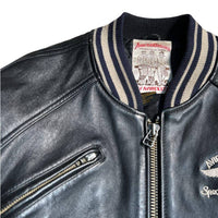 Thumbnail for Rare vintage Avirex USA Chenille spellout leather bomber