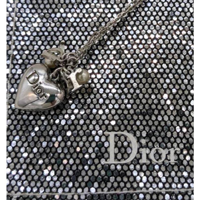 Dior Spellout Heart Necklace