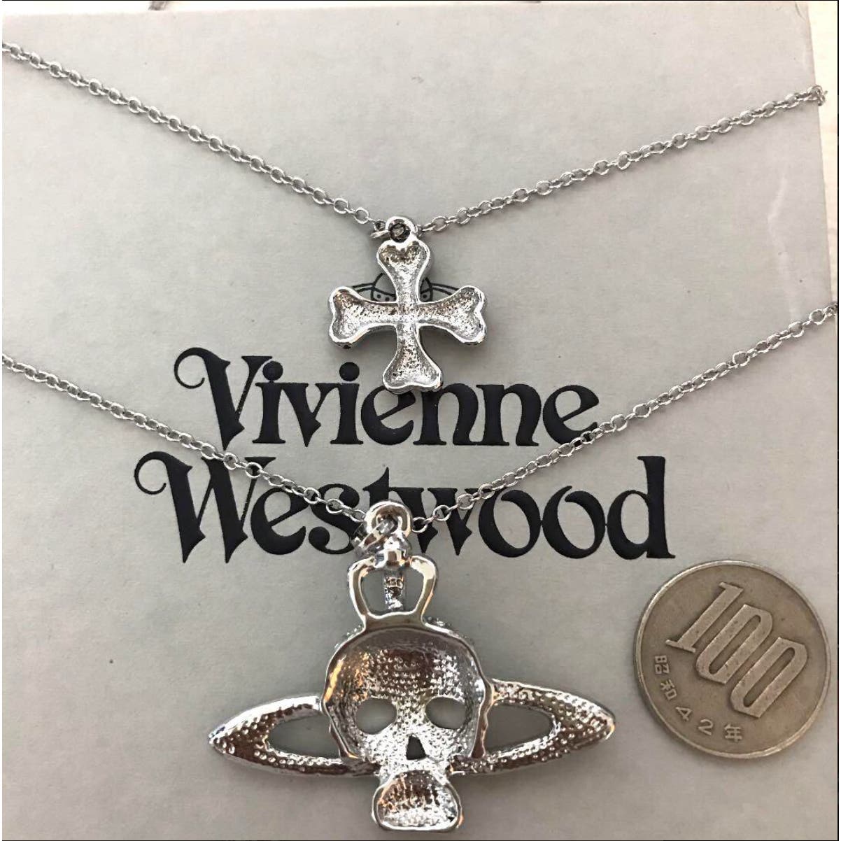 Vivienne westwood layered cross and bones necklace