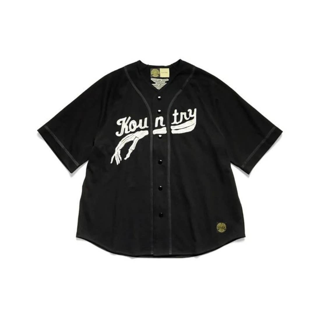 KAPITAL Kountry Skeleton Embroidery button-up Baseball Shirt