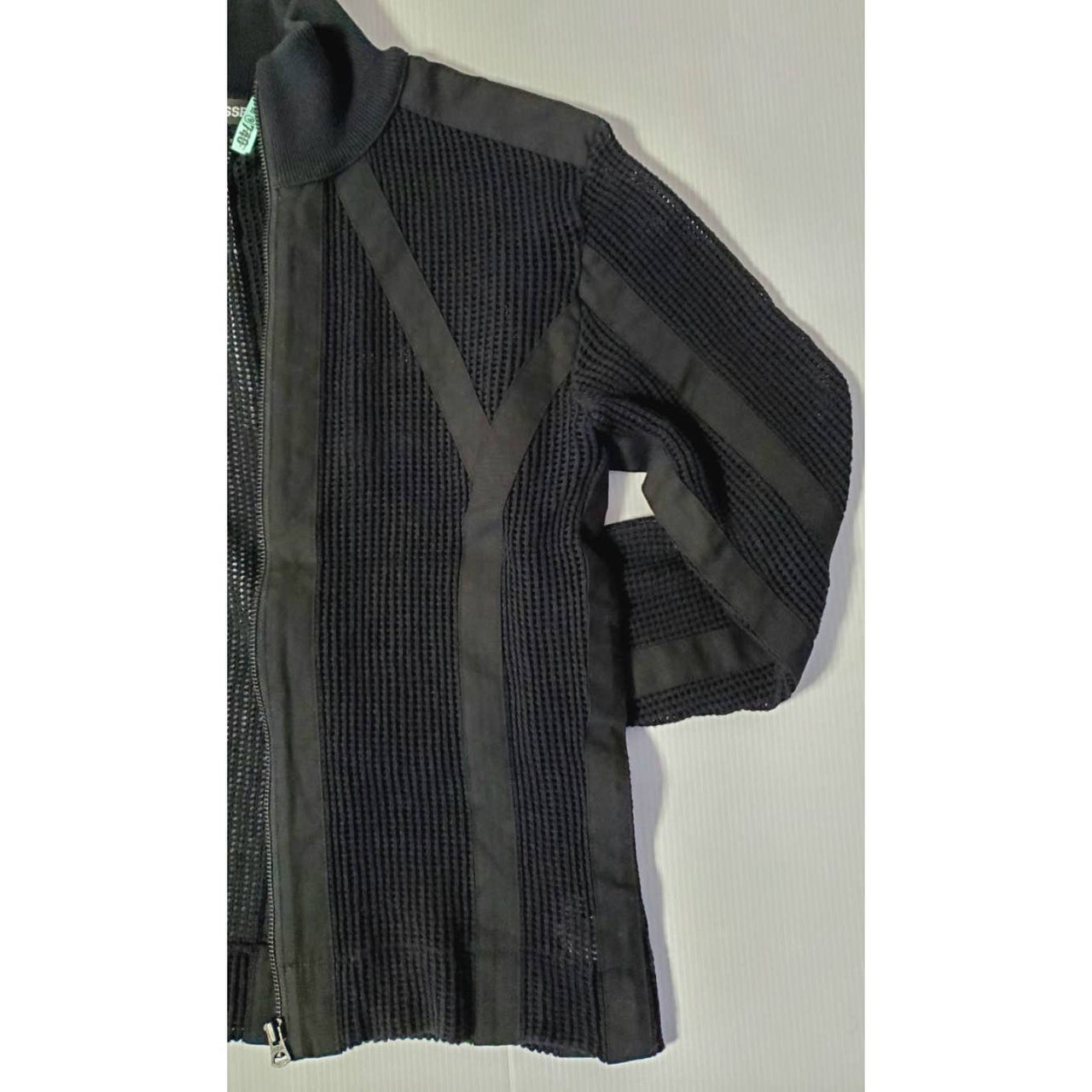 ISSEY MIYAKE Mesh zip up Panelled jacket