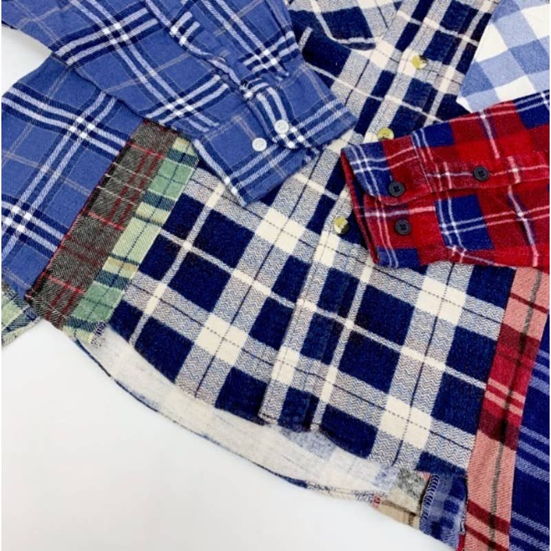 Nepenthes Rebuild by Needles 7CUT check flannel Shirt