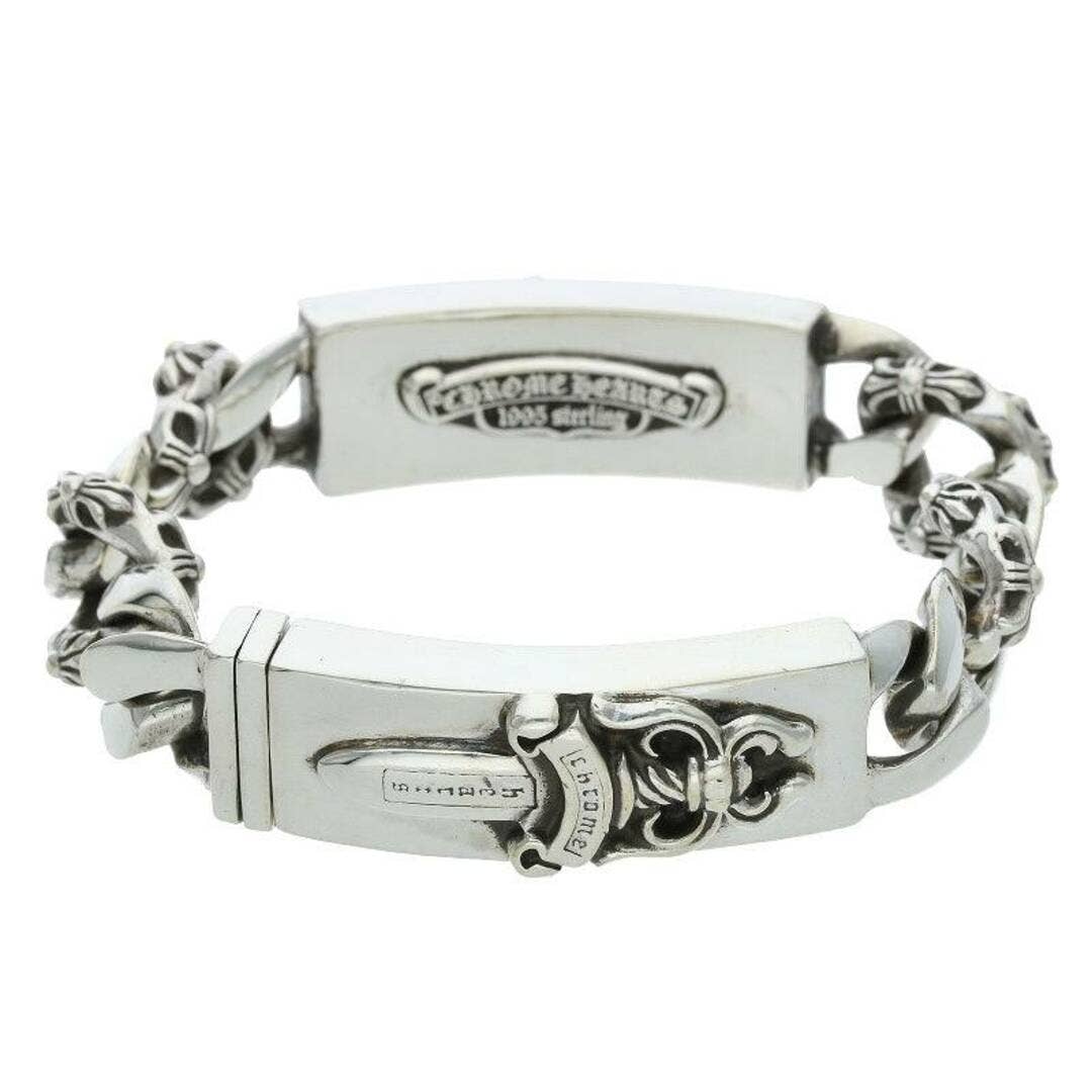 Chrome Hearts Double ID Dagger Heart Silver Bracelet