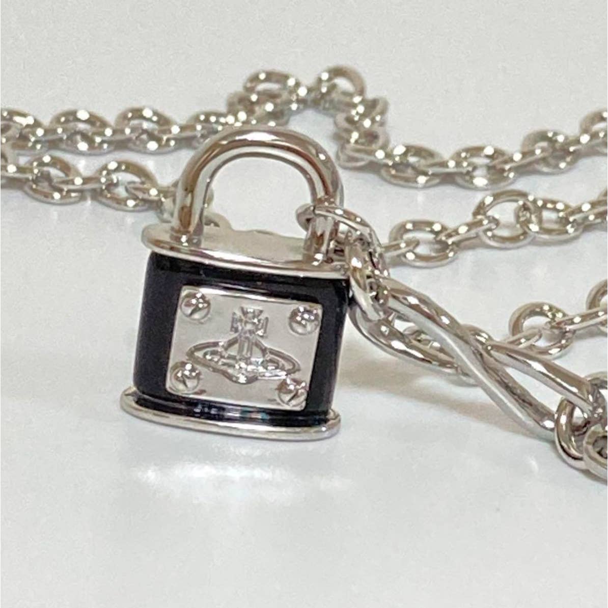 Vivienne Westwood Padlock lock Orb Necklace