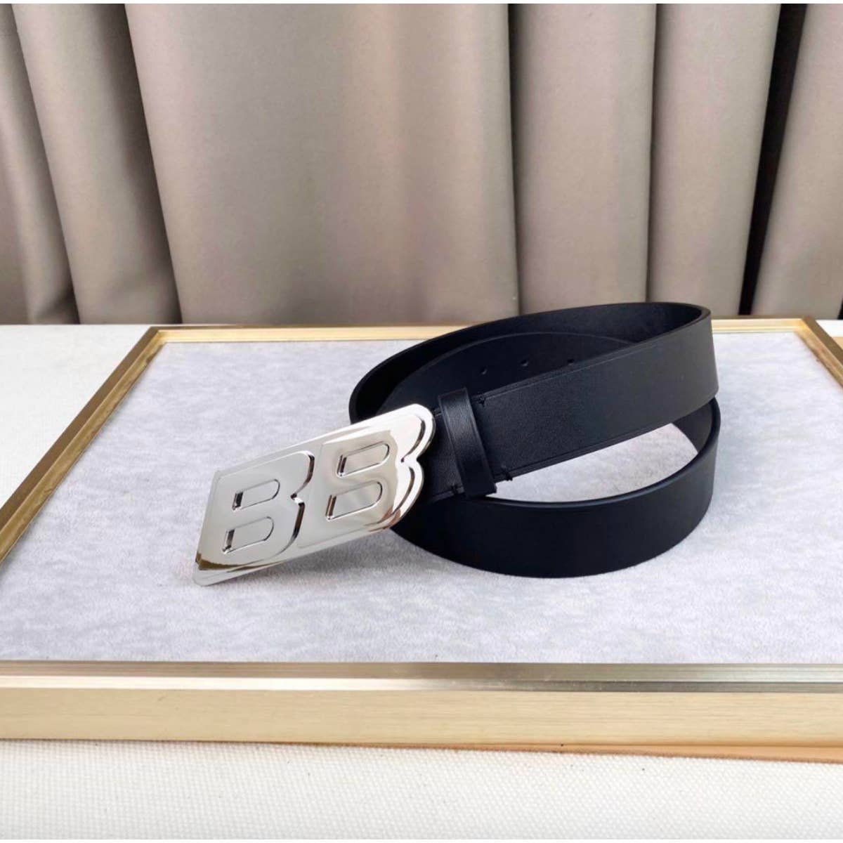 BALENCIAGA BB Buckle Leather Belt