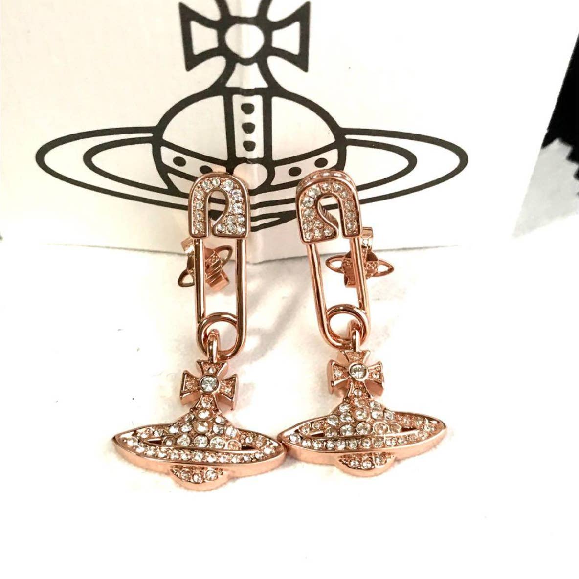 Vivienne Westwood LUCRECE Safety Pin Orb Earrings