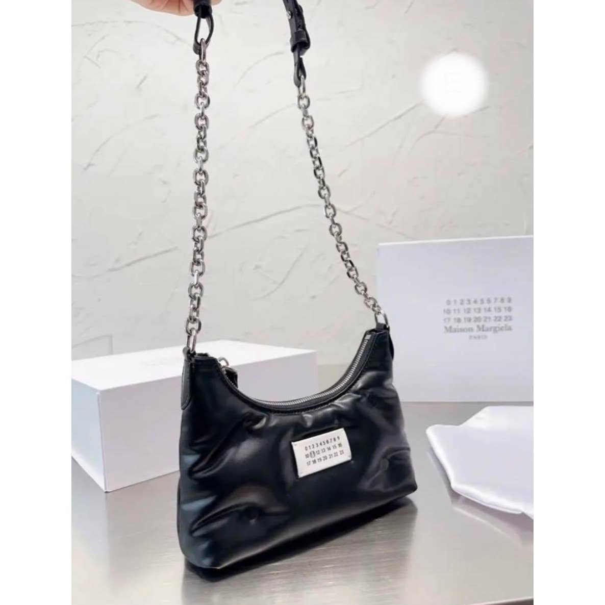 Maison Margiela Glam Slam Nappa Leather Hobo Shoulder Bag