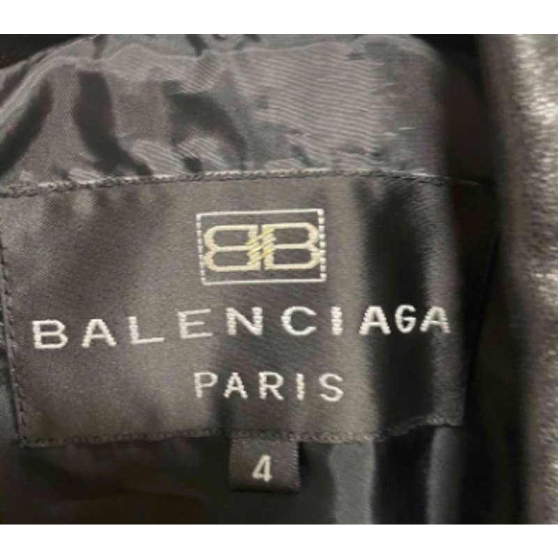 Rare vintage Balenciaga zip-up boxy leather jacket