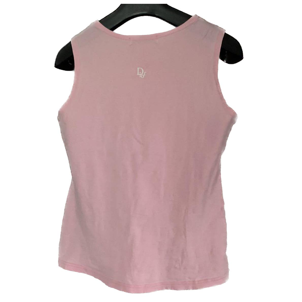 Christian Dior pink spellout CD logo Dior Tank Top