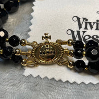 Thumbnail for Vivienne Westwood Triple Layered Pearl Choker Necklace Black