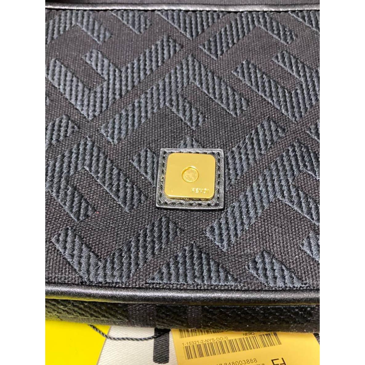 Fendi Baguette Handbag Black Zucca Pattern