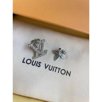 Thumbnail for Louis Vuitton Lv Logo Silver Crystal Earrings