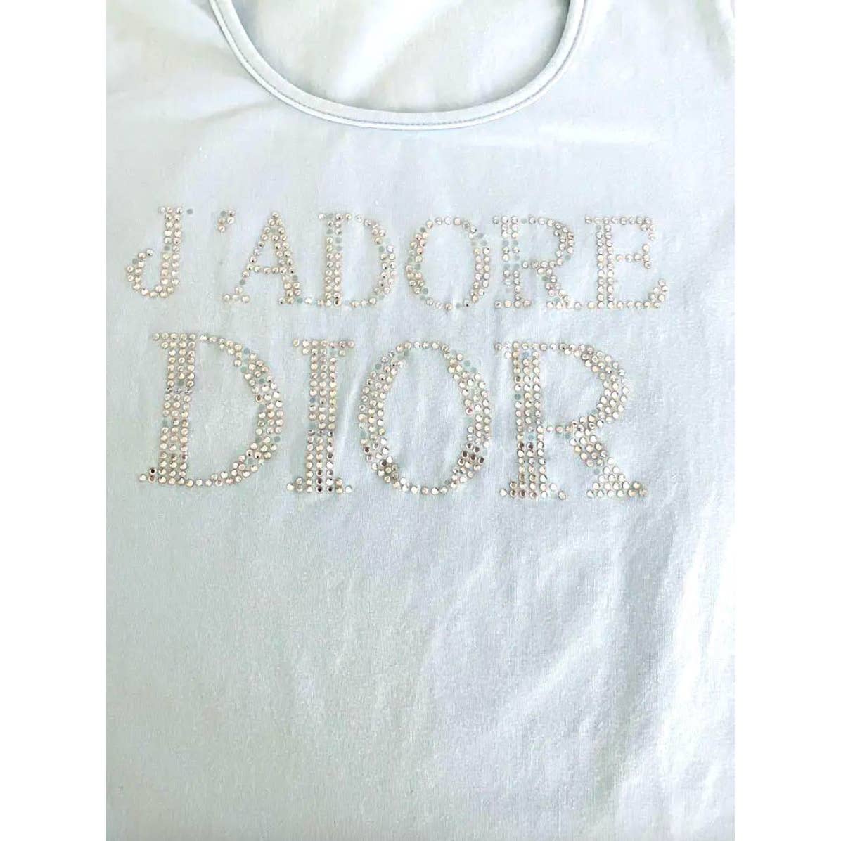 Christian Dior J' Adore rhinestone crystal Dior Tank Top