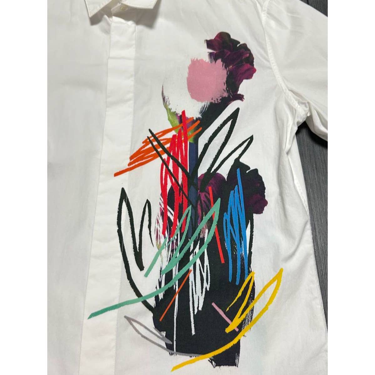 Dior Homme Abstract art painting Print Short Sleeve Shirt