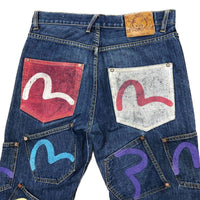 Thumbnail for EVISU INDIGO GENES  multi-pocket Selvedge denim jeans