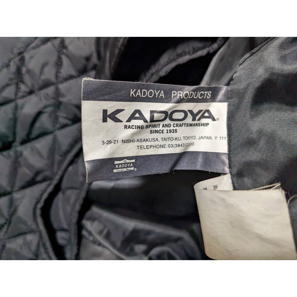 KADOYA BLACK HORSE RACING cowhide leather padded riders jacket