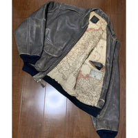 Thumbnail for vintage AVIREX Brown Leather Jacket with graphic