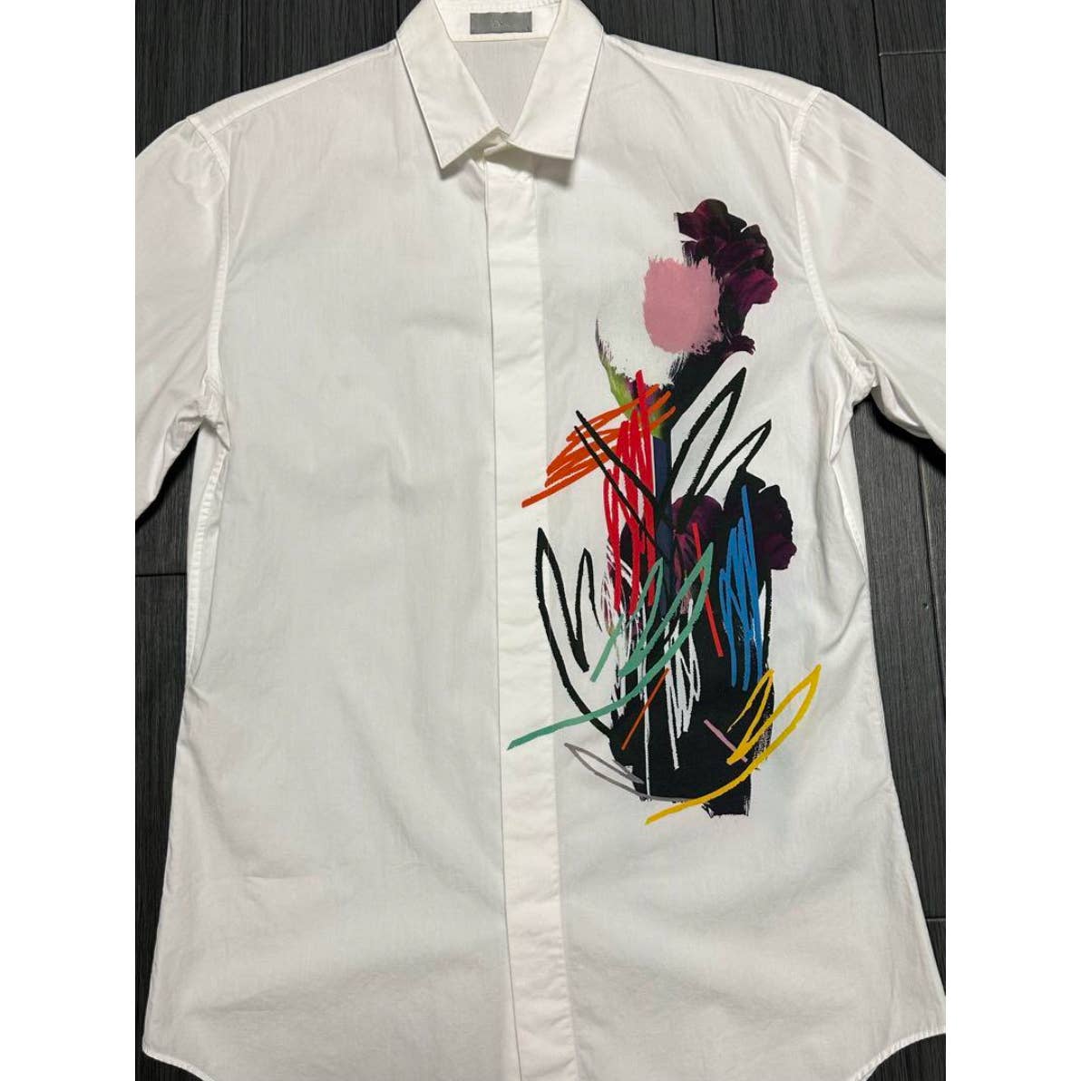 Dior Homme Abstract art painting Print Short Sleeve Shirt