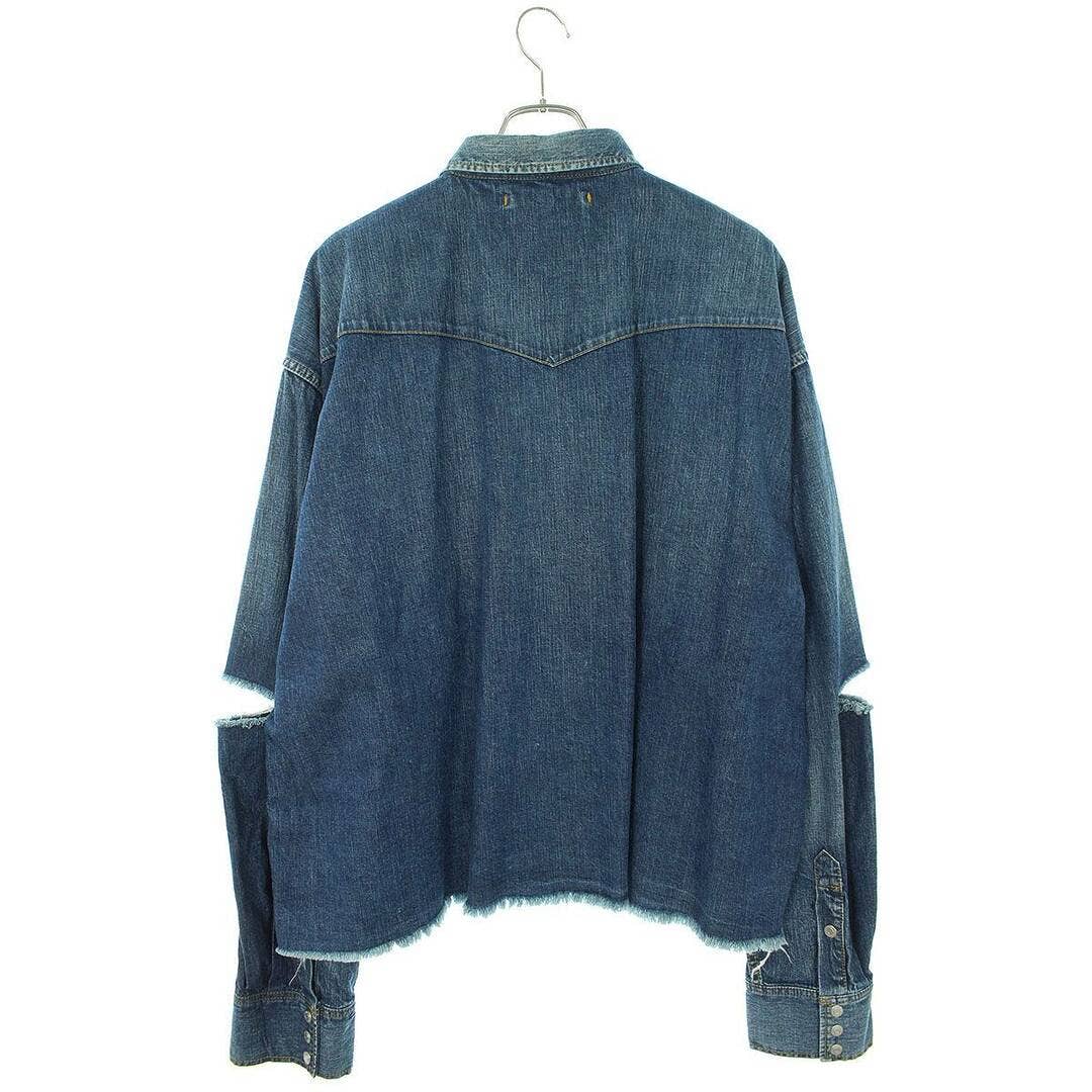 Doublet 23AW Cut-off Oversized denim long sleeve shirt