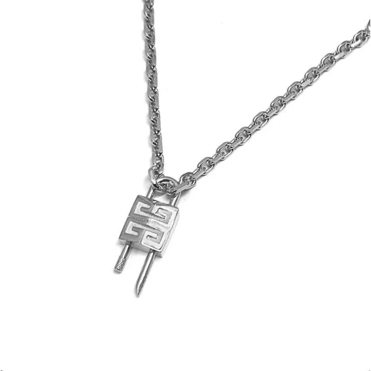 SS24 Givenchy Lock Necklace Silver