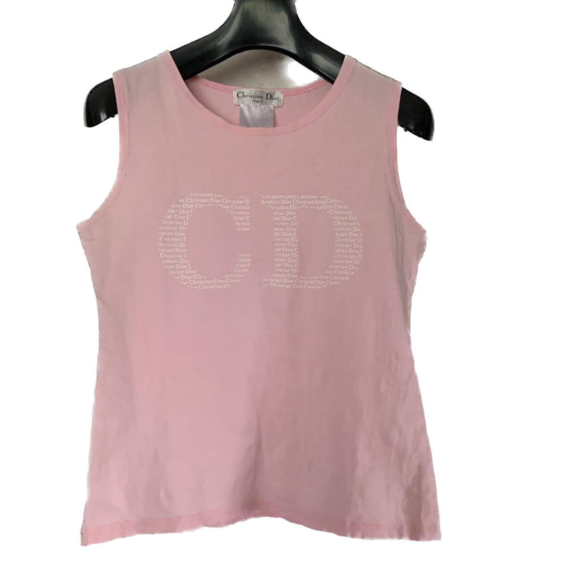 Christian Dior pink spellout CD logo Dior Tank Top