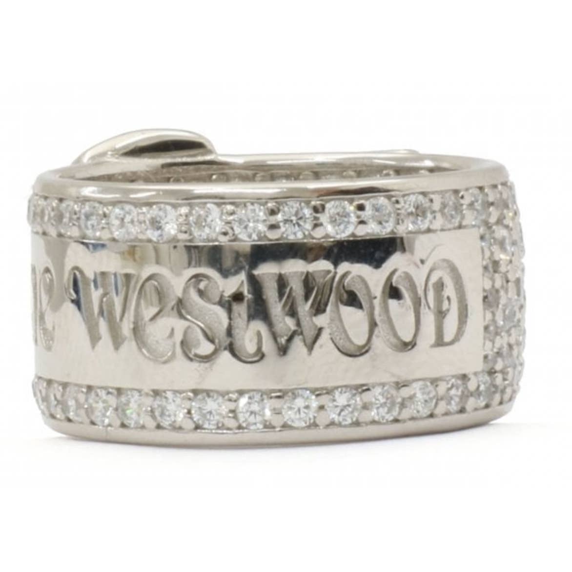 VIVIENNE WESTWOOD Pave Belt Silver Ring