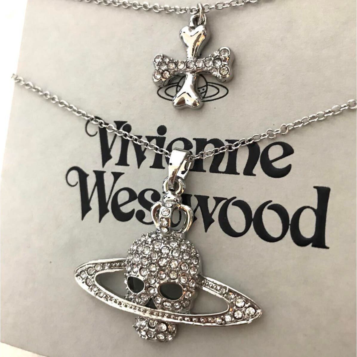 Vivienne westwood layered cross and bones necklace