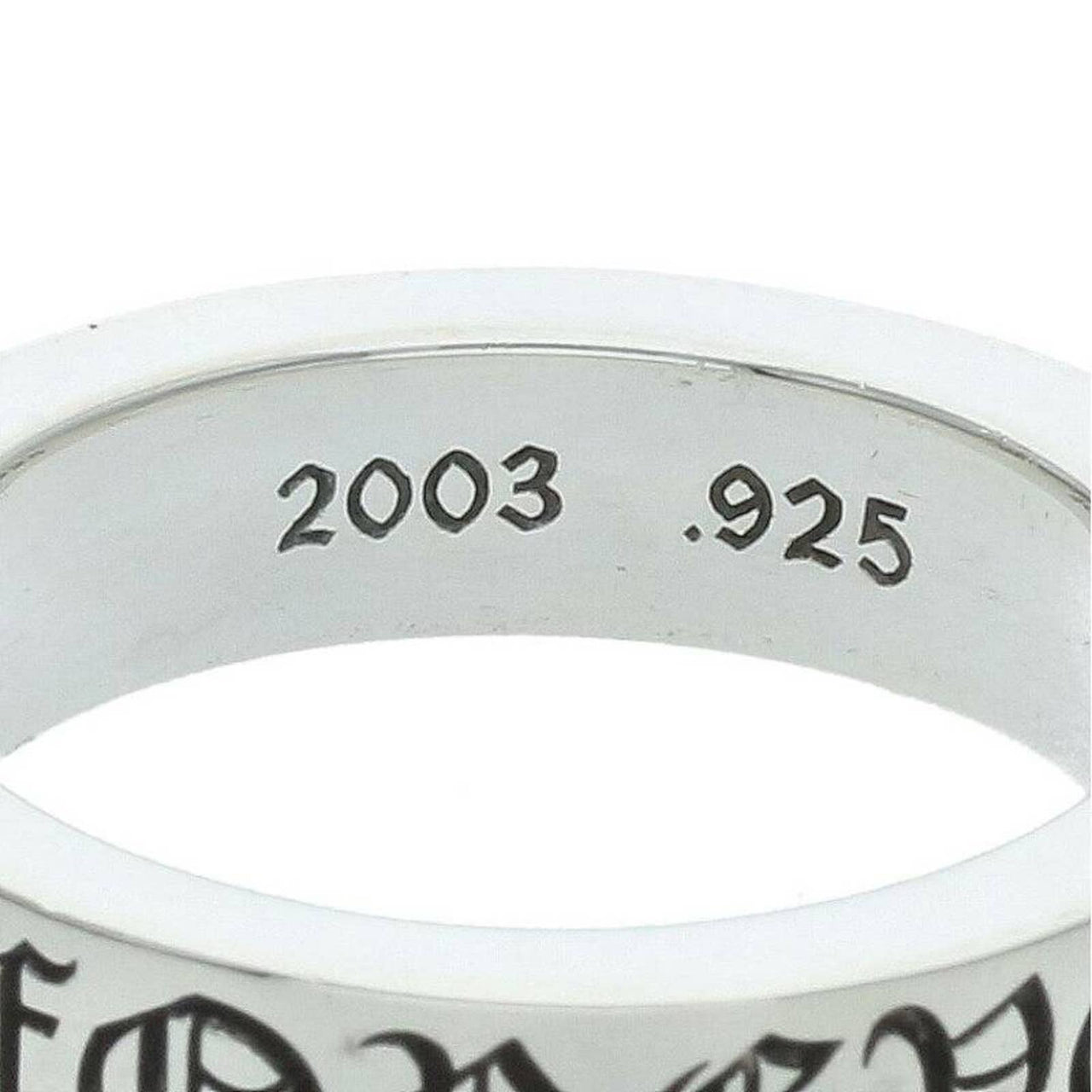 CHROME HEARTS Small Scroll Label Silver Ring