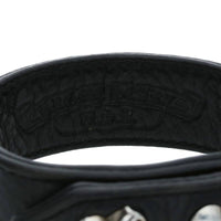 Thumbnail for Chrome Hearts Heart 3 Button Snap Leather Bracelet