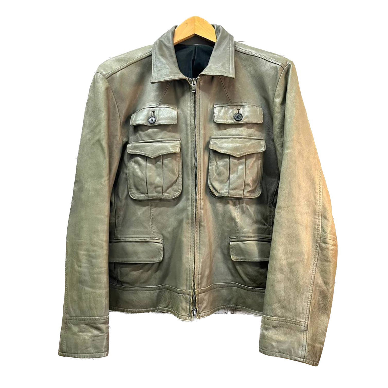 RYKIEL HOMME LambSkin Leather Jacket Gray