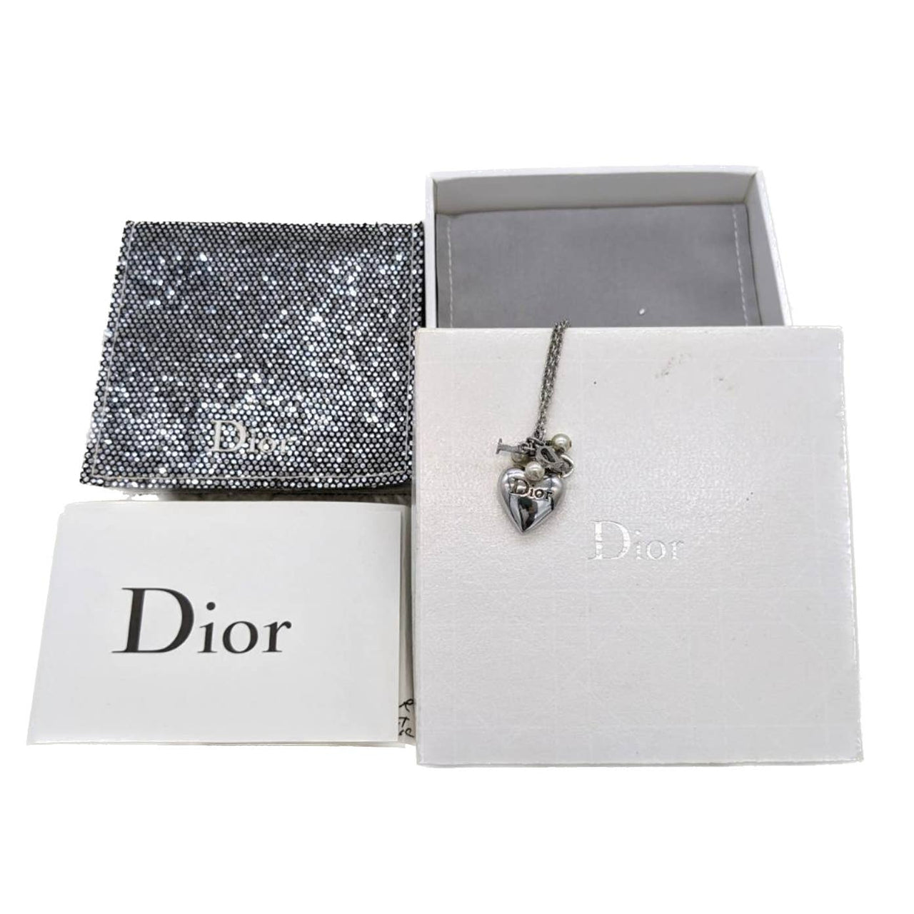 Dior Spellout Heart Necklace