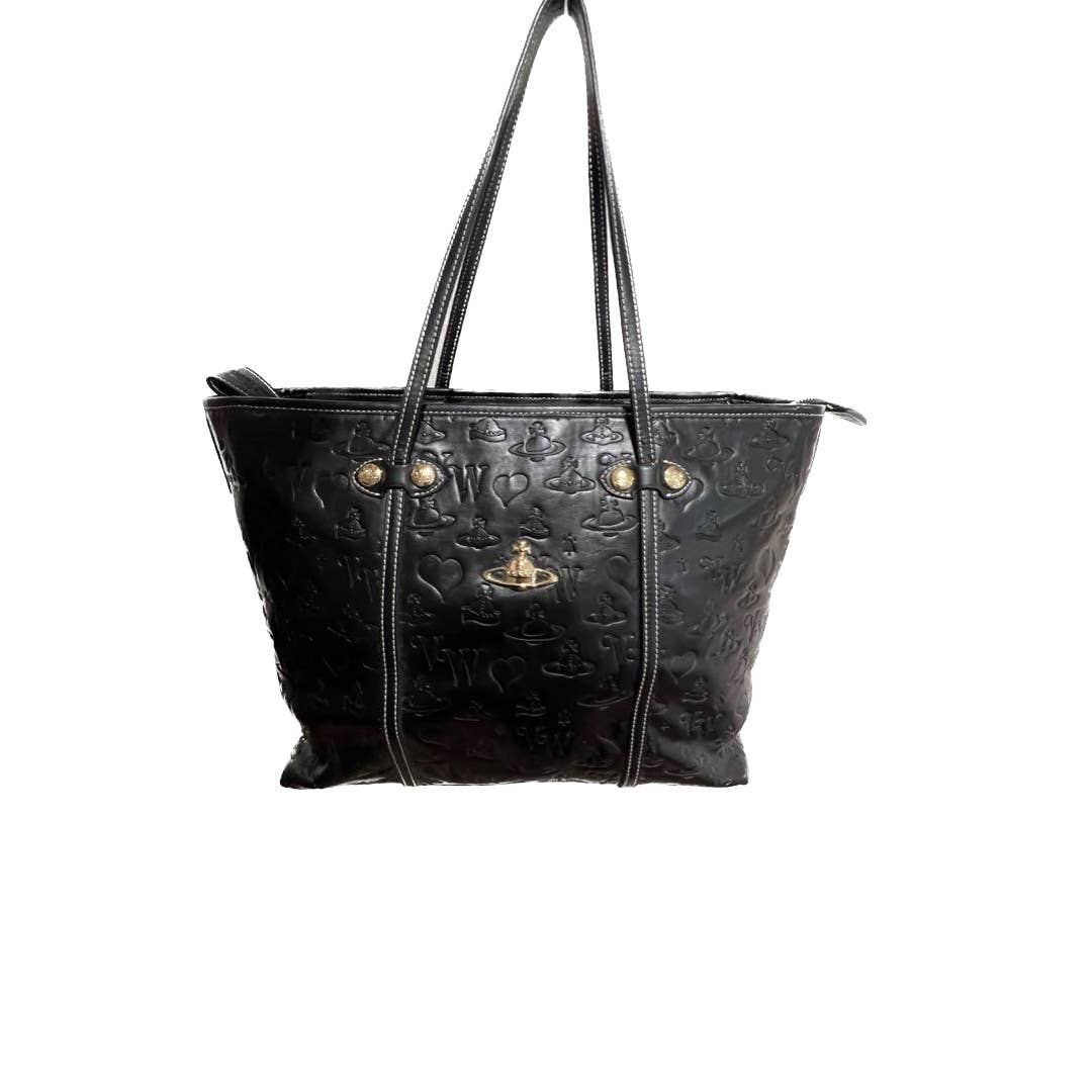 Vivienne Westwood Vintage Embossed  leather tote bag