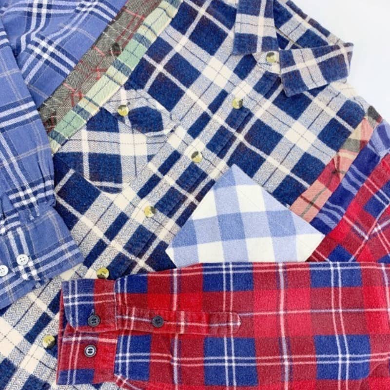 Nepenthes Rebuild by Needles 7CUT check flannel Shirt