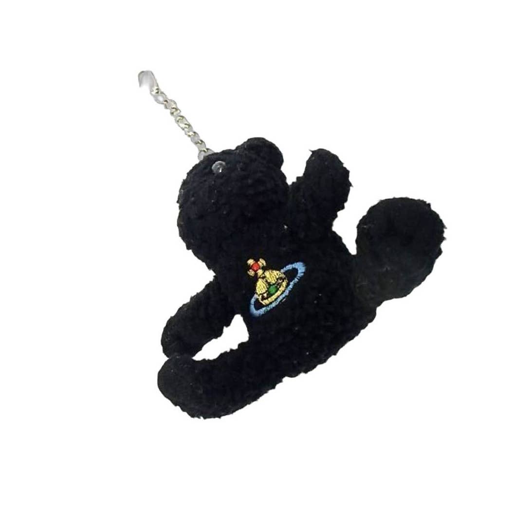 Vivienne Westwood Orb Plushie Bear Key Ring Charm Black