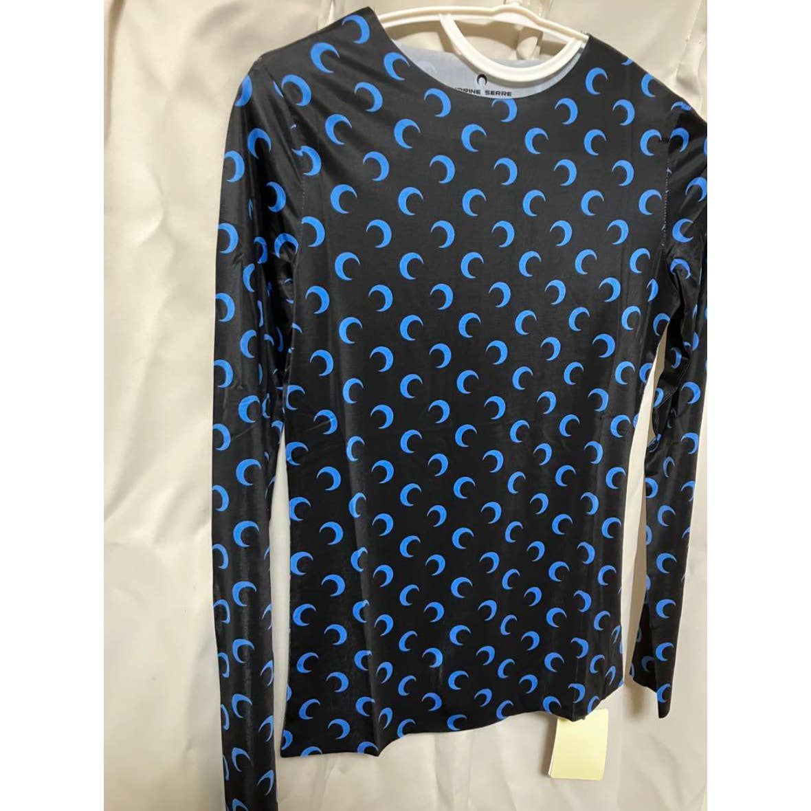 Marine Serre Moon blue crescent moon tight longsleeve